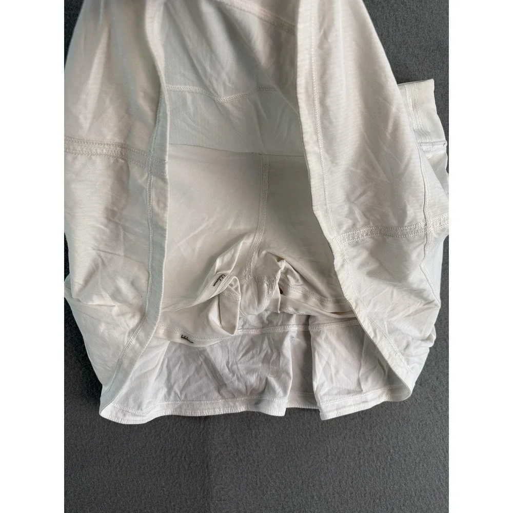 Lululemon Skort Womens 6 Tall White Running Lined Zip Pocket Athletic Tennis
